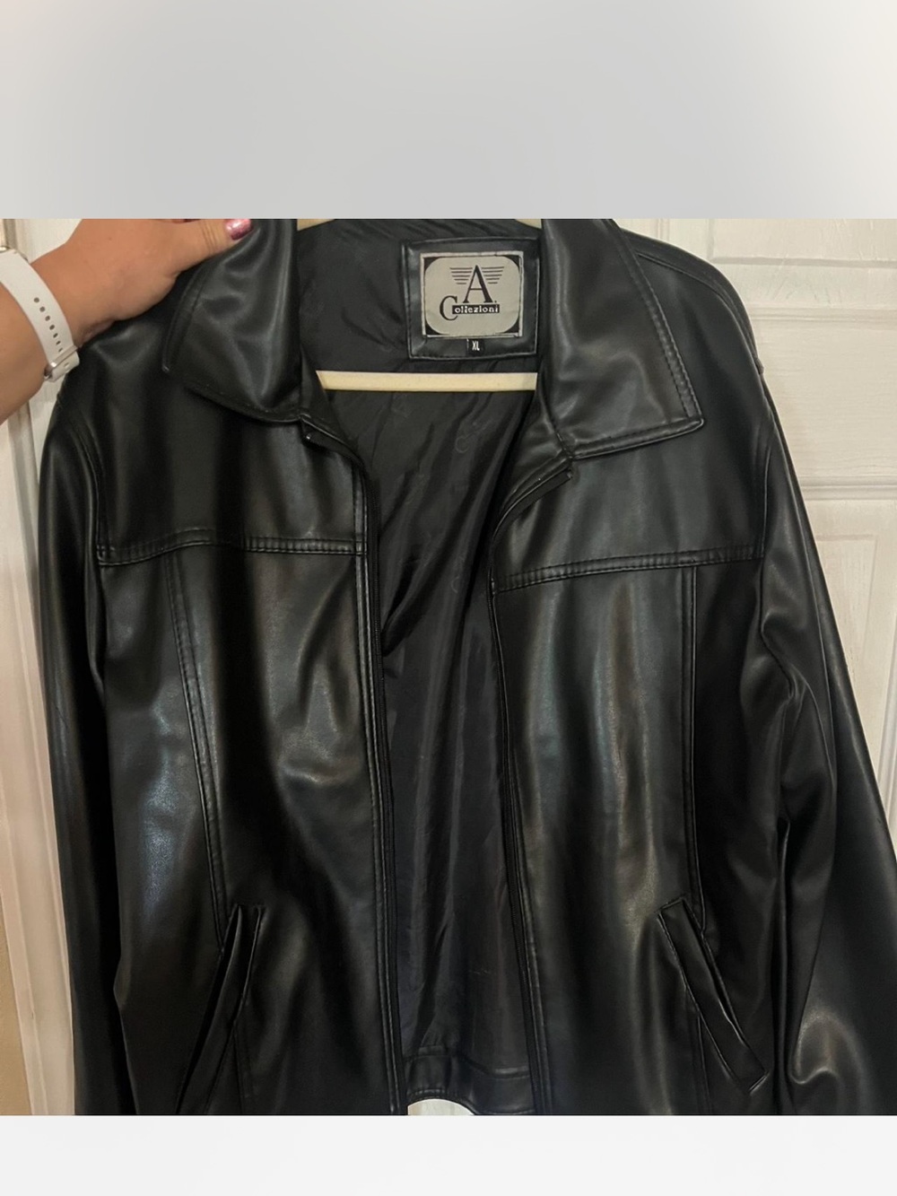 Armani Collezioni Black Leather Jacket